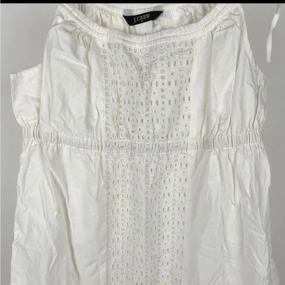J.Crew White Eyelet Spaghetti Strap Summer Dress Sz. M